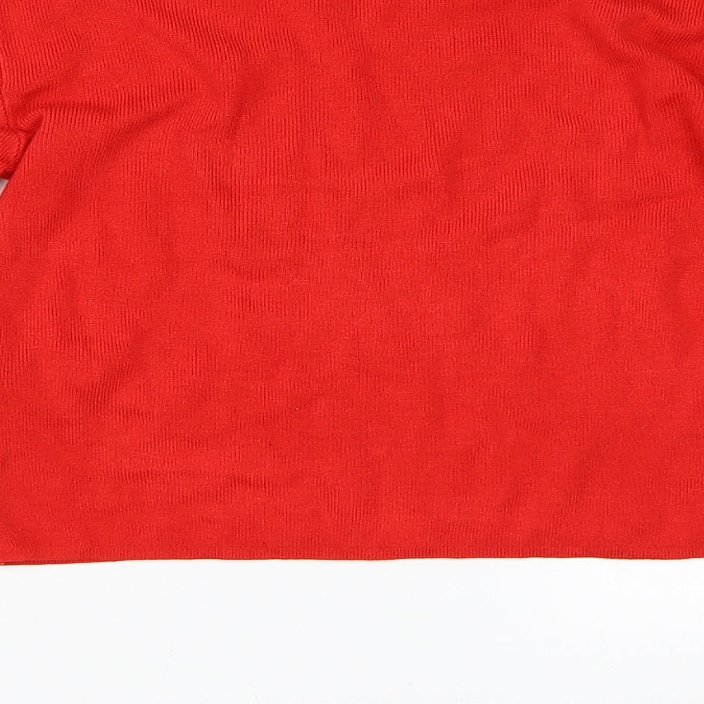 Womens UK Size M Pull&Bear Red Basic T-Shirt
