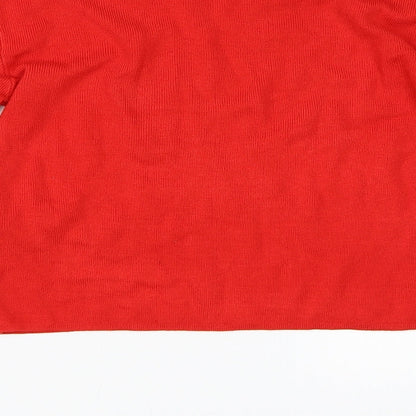Womens UK Size M Pull&Bear Red Basic T-Shirt