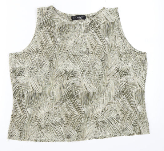 Womens UK Size 14 Principles Green Basic Blouse