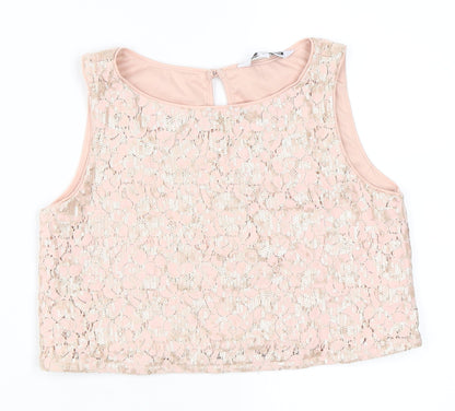 New Look Girls Pink   Cropped Blouse Size 11 Years