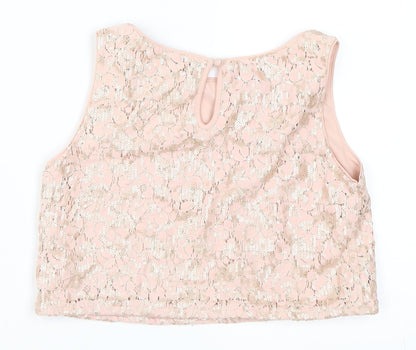 New Look Girls Pink   Cropped Blouse Size 11 Years