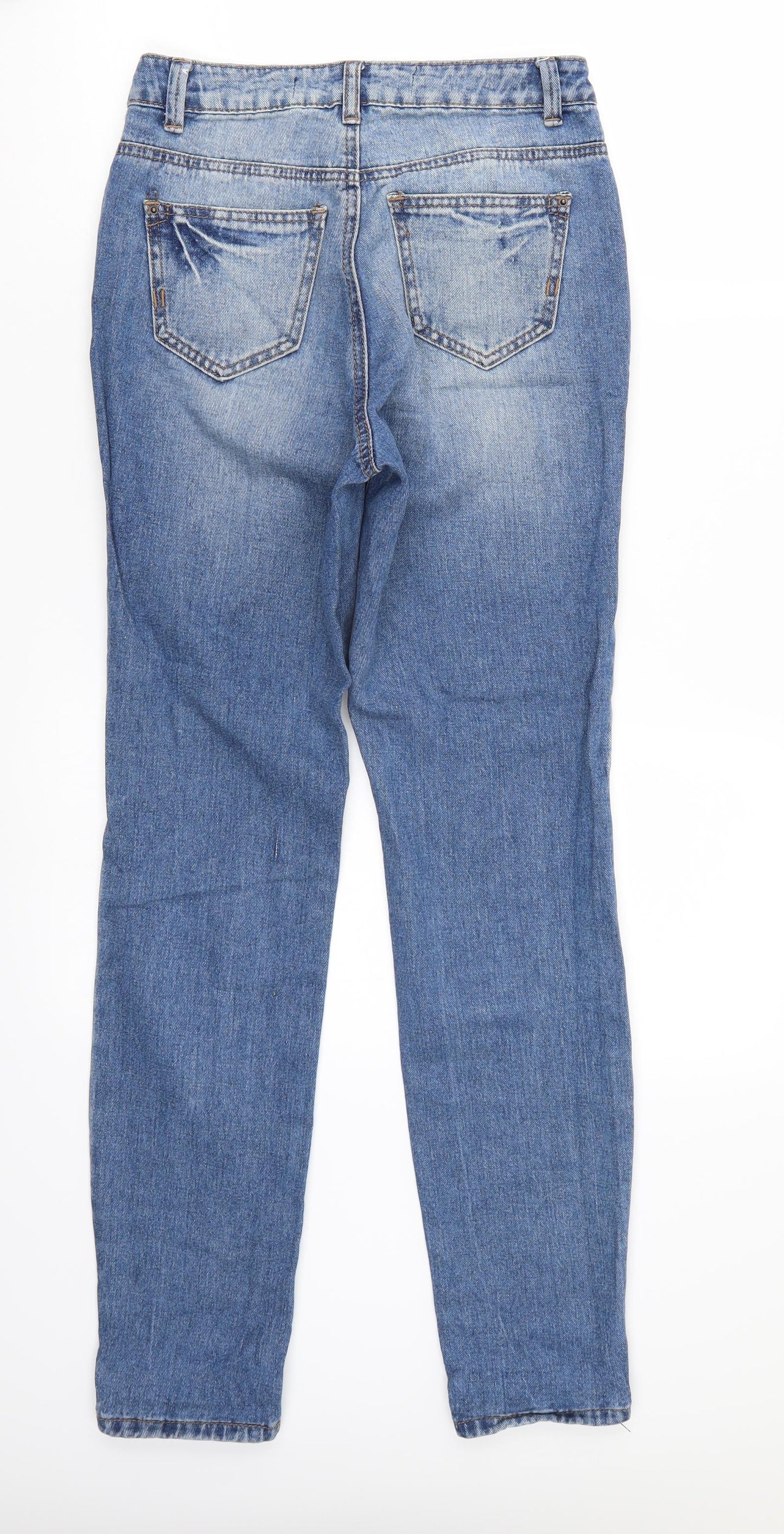 Womens UK Size 6 Newlook Regular Fit Cropped Blue Jeans