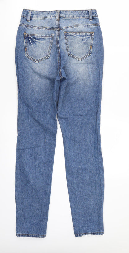 Womens UK Size 6 Newlook Regular Fit Cropped Blue Jeans