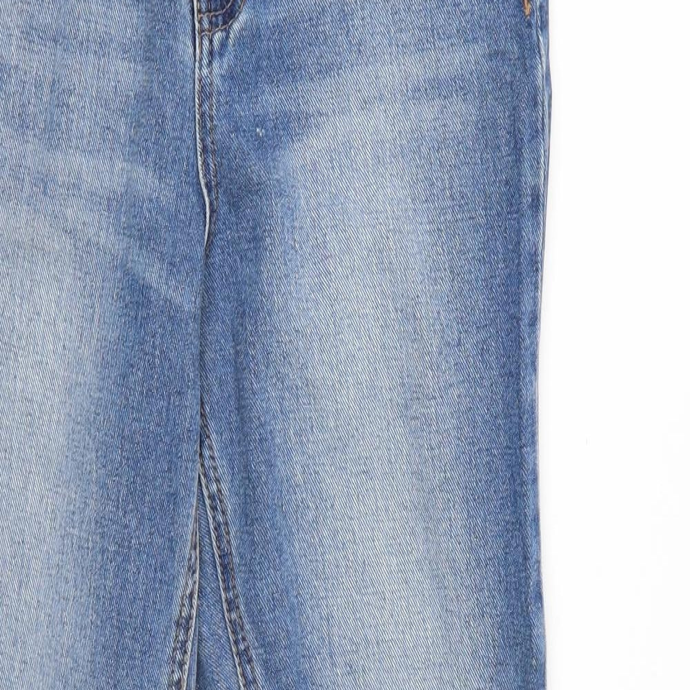 Womens UK Size 6 Newlook Regular Fit Cropped Blue Jeans