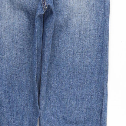 Womens UK Size 6 Newlook Regular Fit Cropped Blue Jeans
