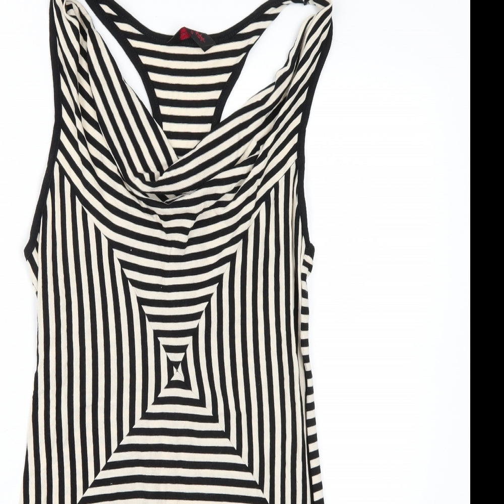 Miss Selfridge Womens White Striped  A-Line  Size 10