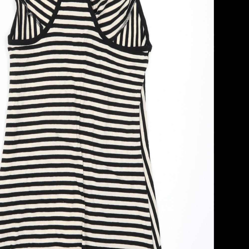 Miss Selfridge Womens White Striped  A-Line  Size 10