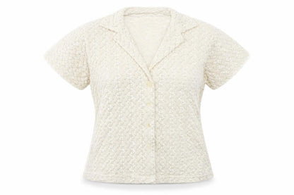 Nouveau Edition Womens Beige   Basic Button-Up Size M