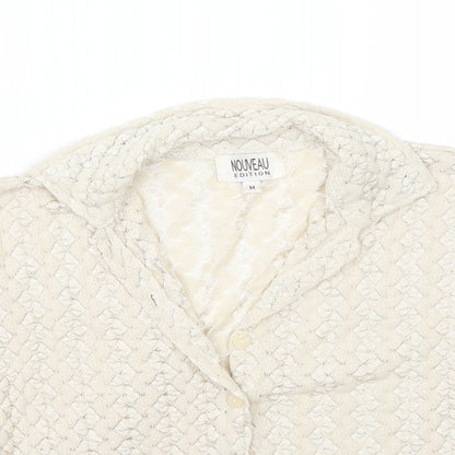 Nouveau Edition Womens Beige   Basic Button-Up Size M