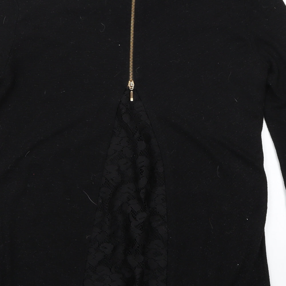 Womens UK Size 10 Dorothy Perkins Black Basic T-Shirt