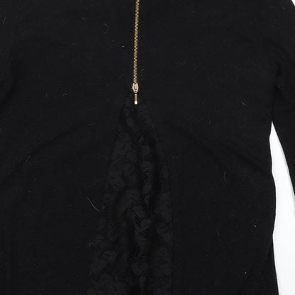 Womens UK Size 10 Dorothy Perkins Black Basic T-Shirt
