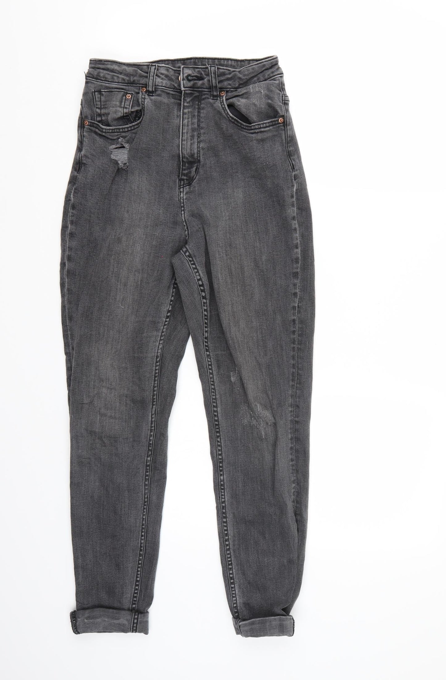 Womens UK Size 6 H&M Regular Fit Straight Black Jeans