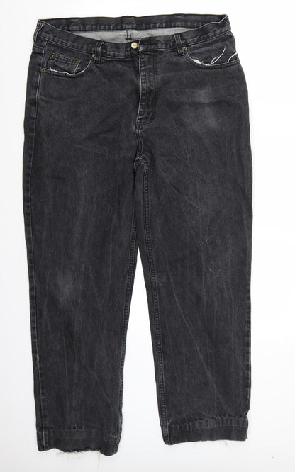 Womens UK Size 38 Preworn Regular Fit Straight Black Jeans