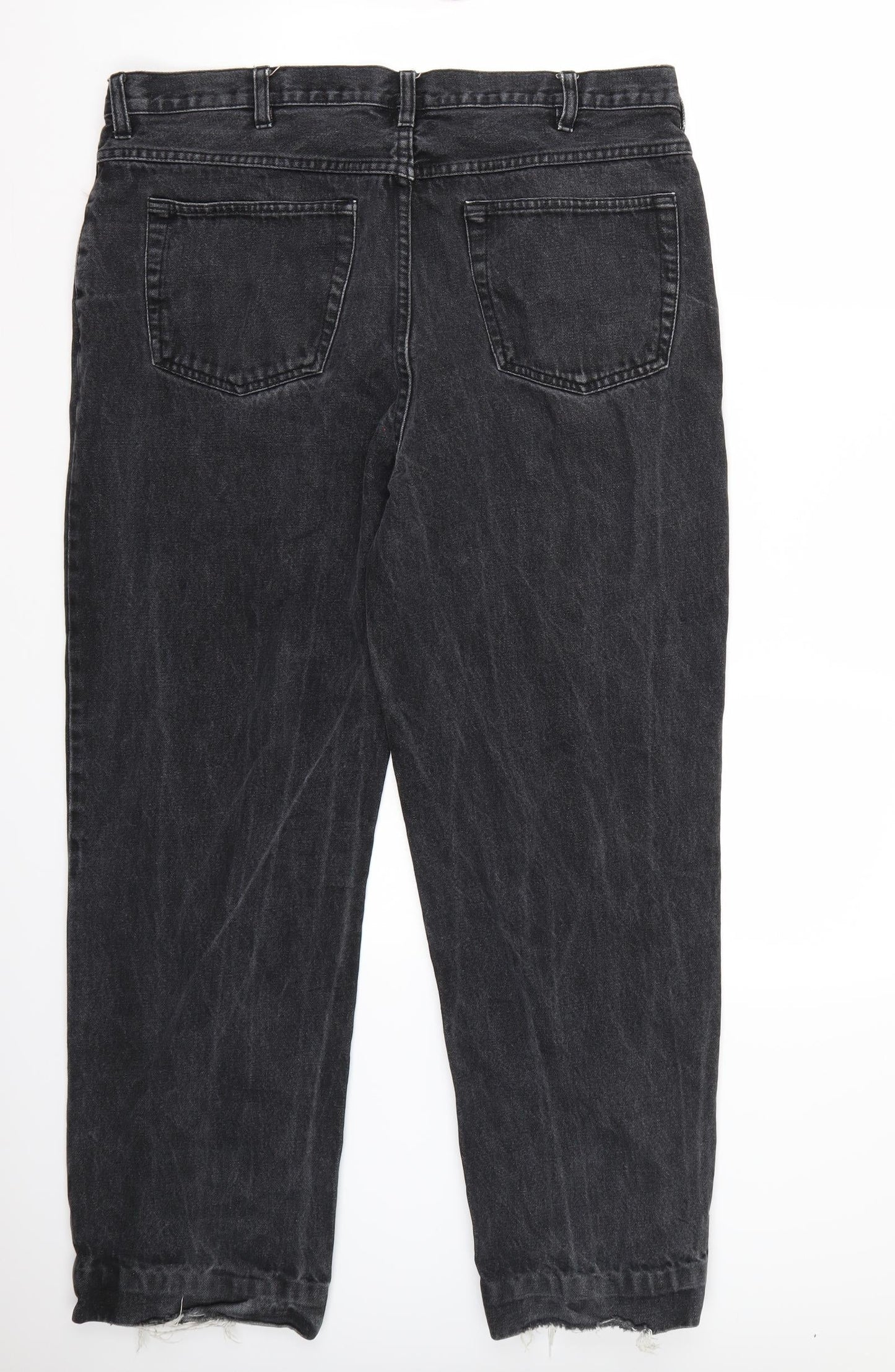 Womens UK Size 38 Preworn Regular Fit Straight Black Jeans