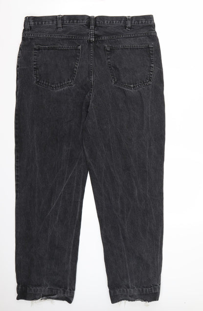 Womens UK Size 38 Preworn Regular Fit Straight Black Jeans