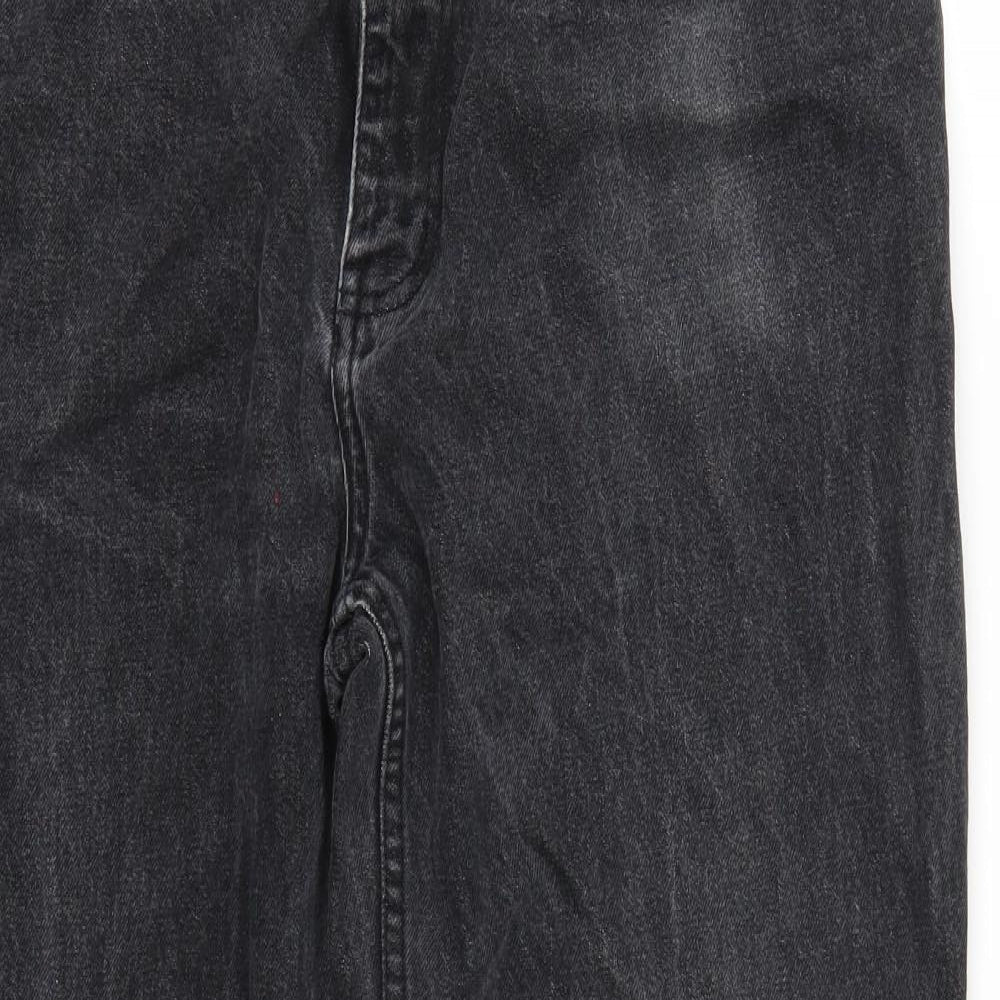 Womens UK Size 38 Preworn Regular Fit Straight Black Jeans