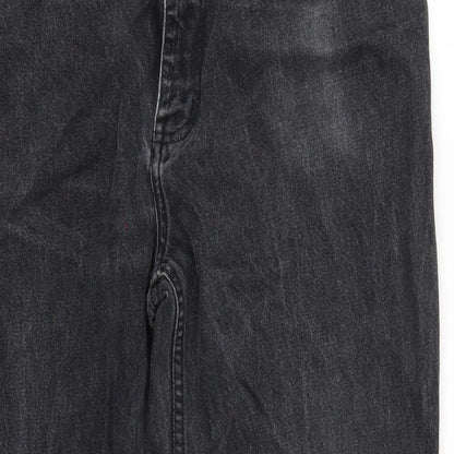 Womens UK Size 38 Preworn Regular Fit Straight Black Jeans