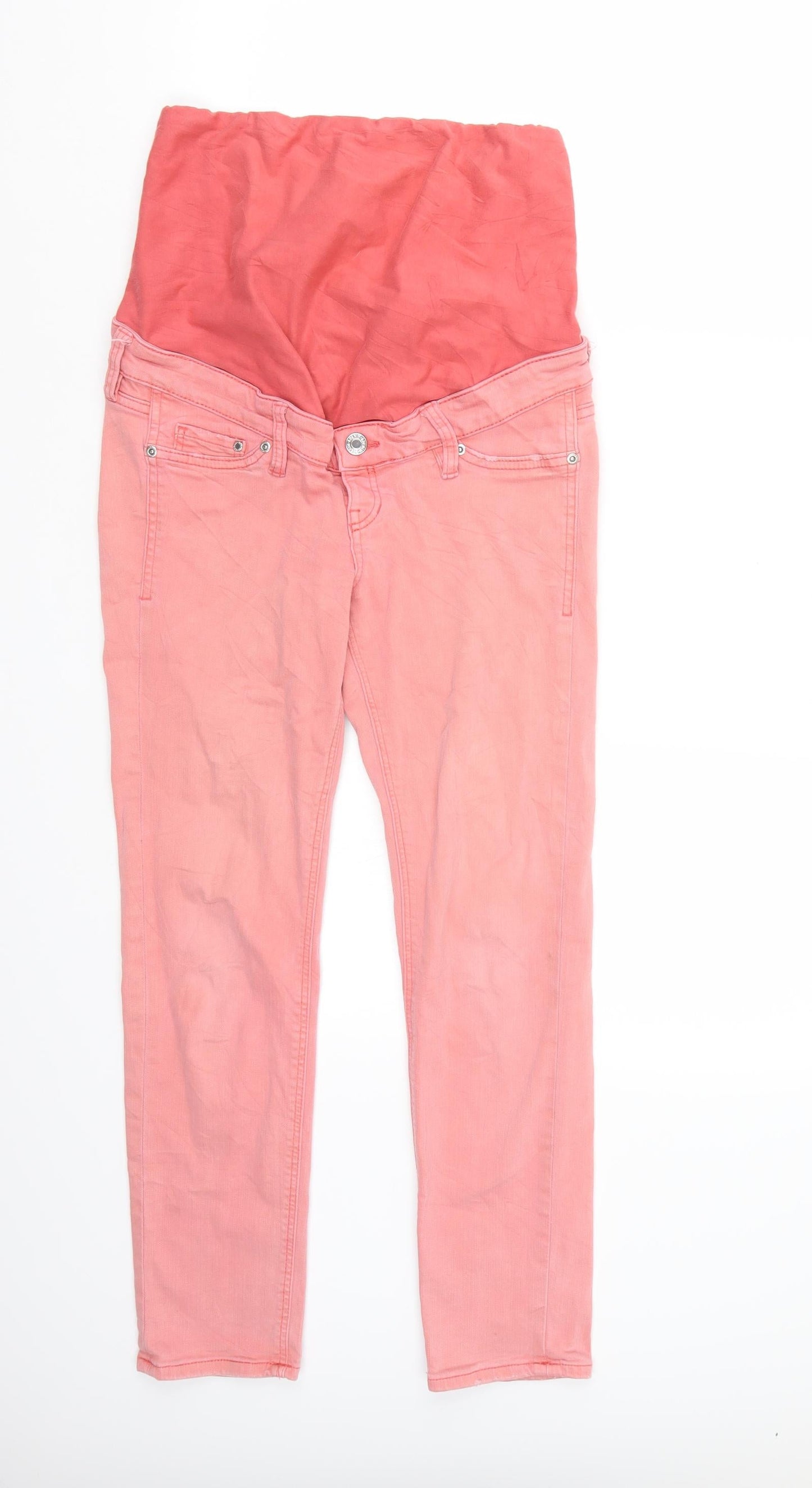 Womens UK Size 6 H&M Regular Fit Straight Pink Jeans