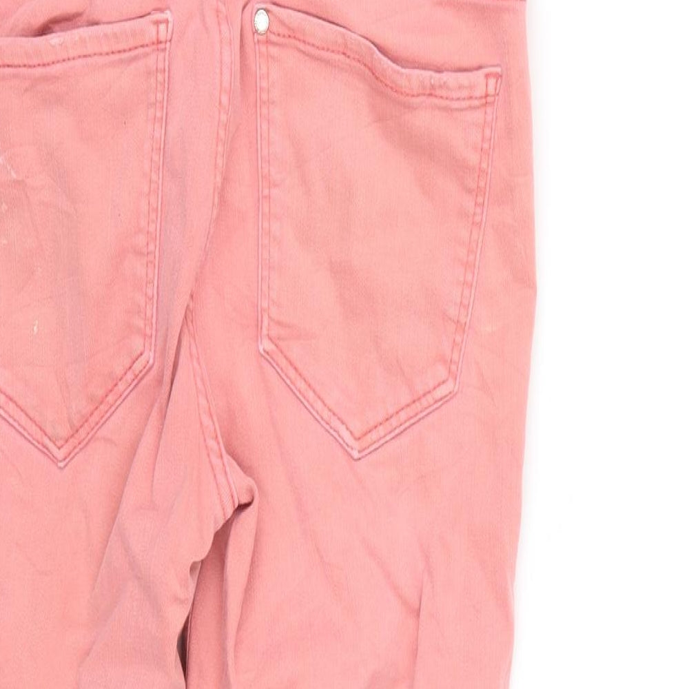Womens UK Size 6 H&M Regular Fit Straight Pink Jeans