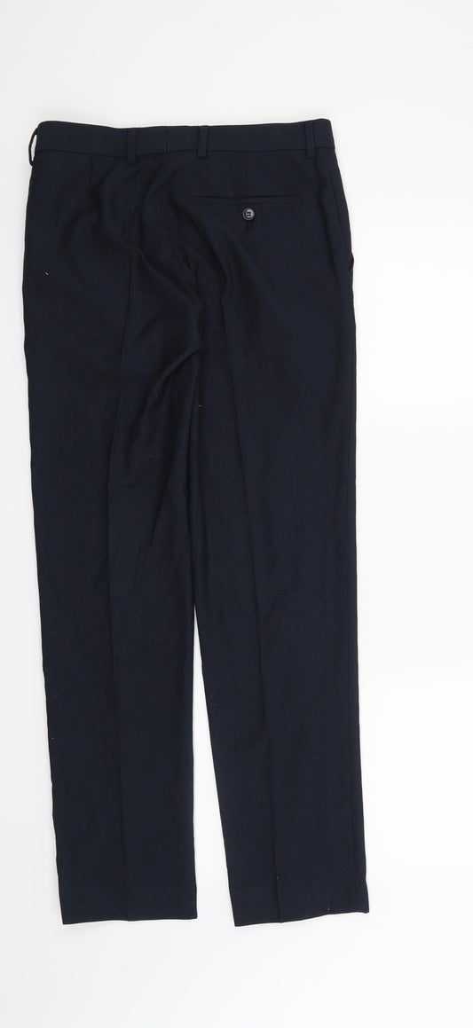 Womens UK Size 30 Preworn Regular Fit  Blue Trousers