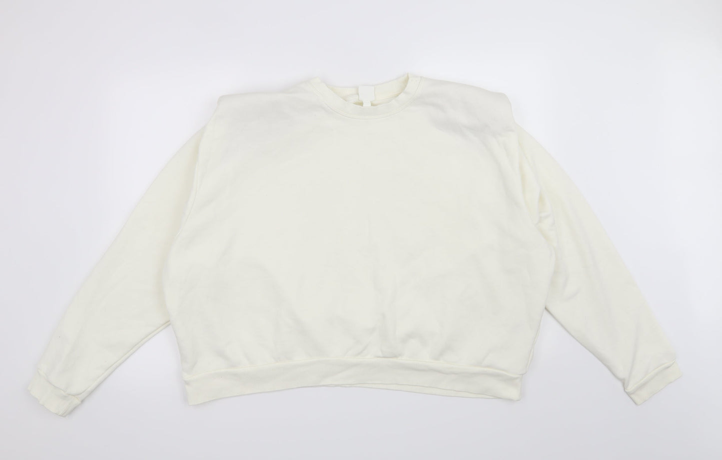 H&M Womens White   Pullover Sweatshirt Size 2XL