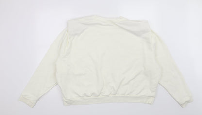 H&M Womens White   Pullover Sweatshirt Size 2XL