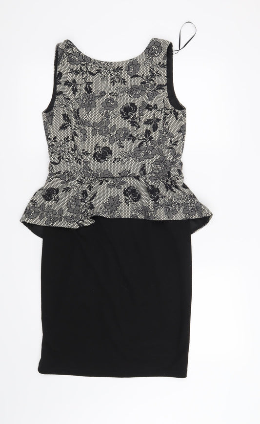 Billie & Blossom Womens Black Floral  Shift  Size 12