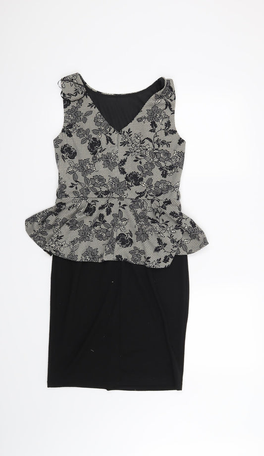 Billie & Blossom Womens Black Floral  Shift  Size 12