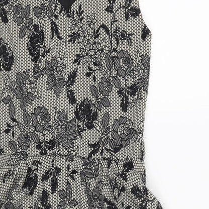 Billie & Blossom Womens Black Floral  Shift  Size 12
