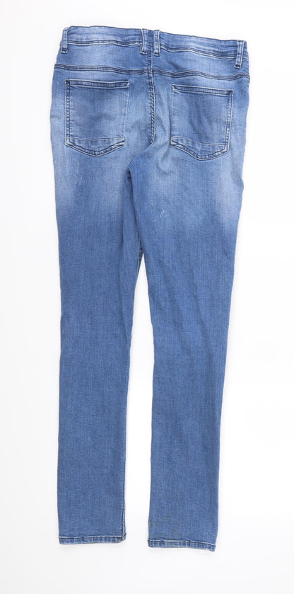 Denim & Co. Girls Blue  Denim Skinny Jeans Size 13-14 Years - Distressed
