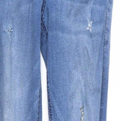 Denim & Co. Girls Blue  Denim Skinny Jeans Size 13-14 Years - Distressed