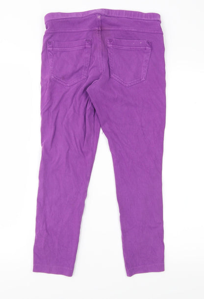 HUE Womens Purple  Denim Jegging Jeans Size S L21 in