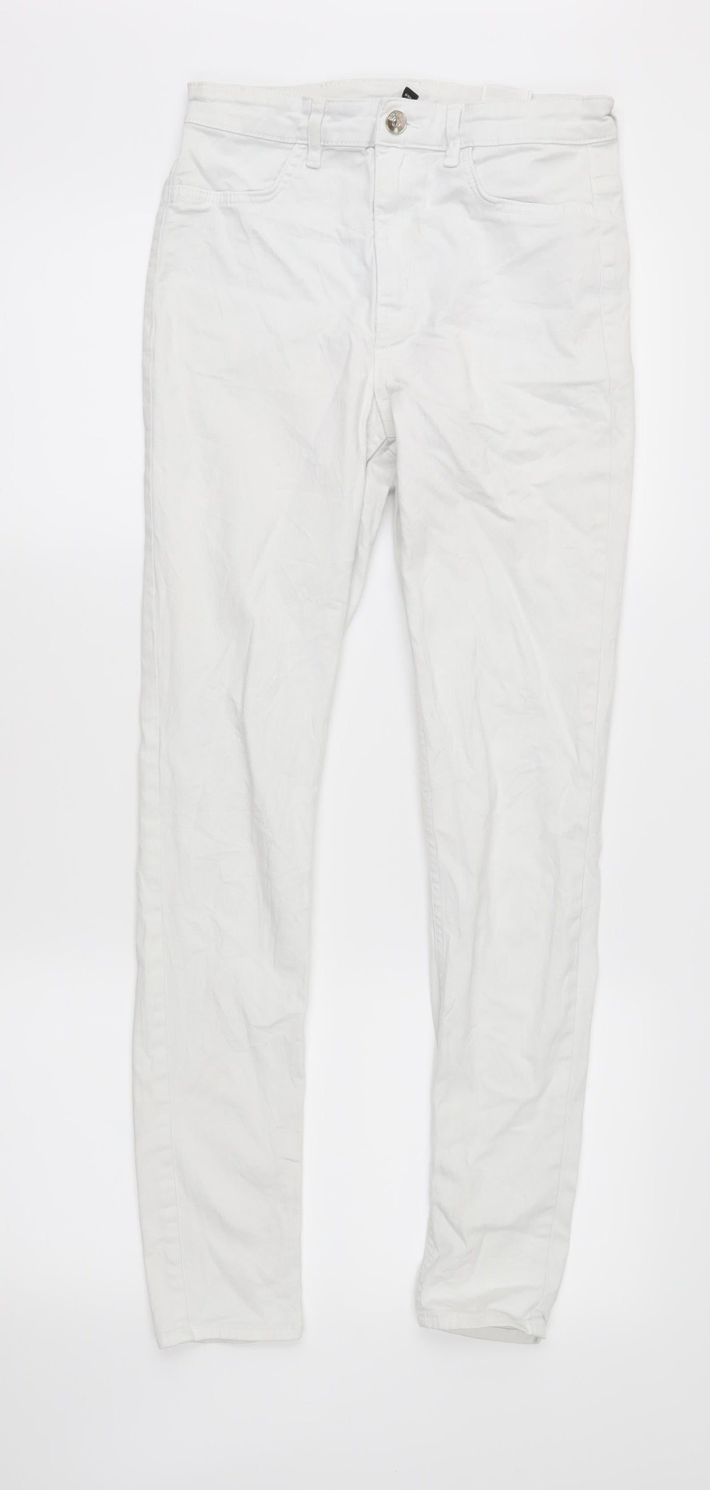 Womens UK Size 10 Divided Regular Fit Skinny White Jeans