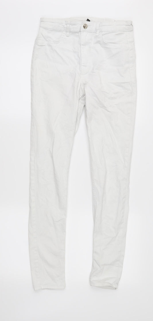 Womens UK Size 10 Divided Regular Fit Skinny White Jeans