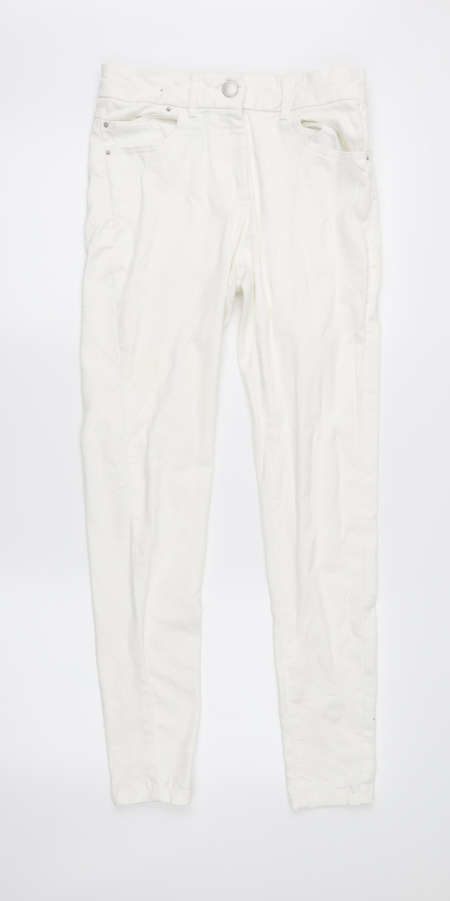 Womens UK Size 10 Marks and Spencer Regular Fit Skinny Ivory Jeans
