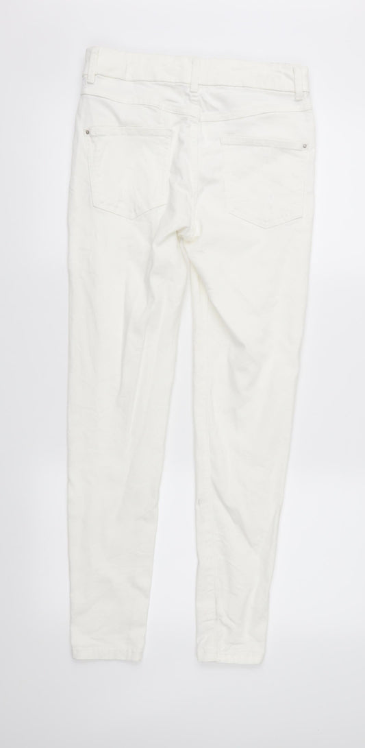 Womens UK Size 10 Marks and Spencer Regular Fit Skinny Ivory Jeans