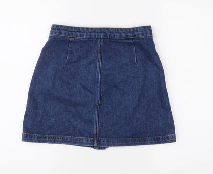 Topshop Womens Blue  Denim A-Line Skirt Size 8