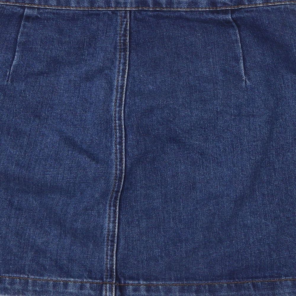 Topshop Womens Blue  Denim A-Line Skirt Size 8