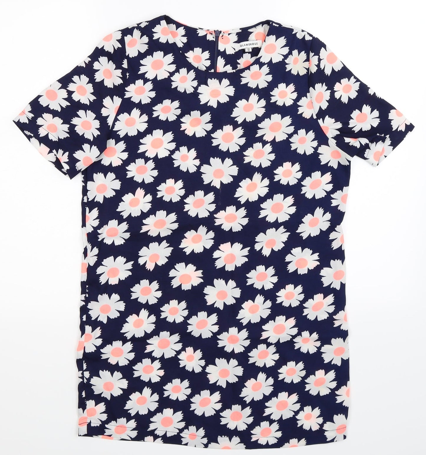 Glamorous Womens Blue Fair Isle  Basic Blouse Size 10