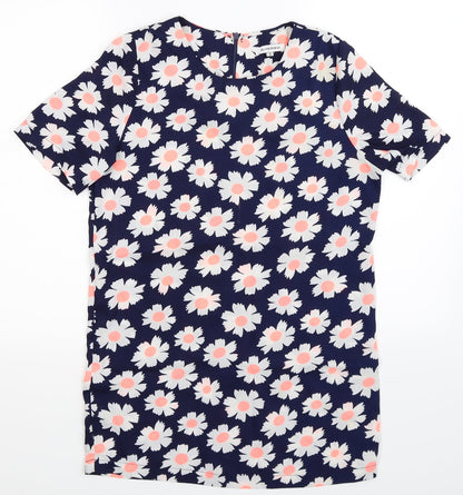 Glamorous Womens Blue Fair Isle  Basic Blouse Size 10