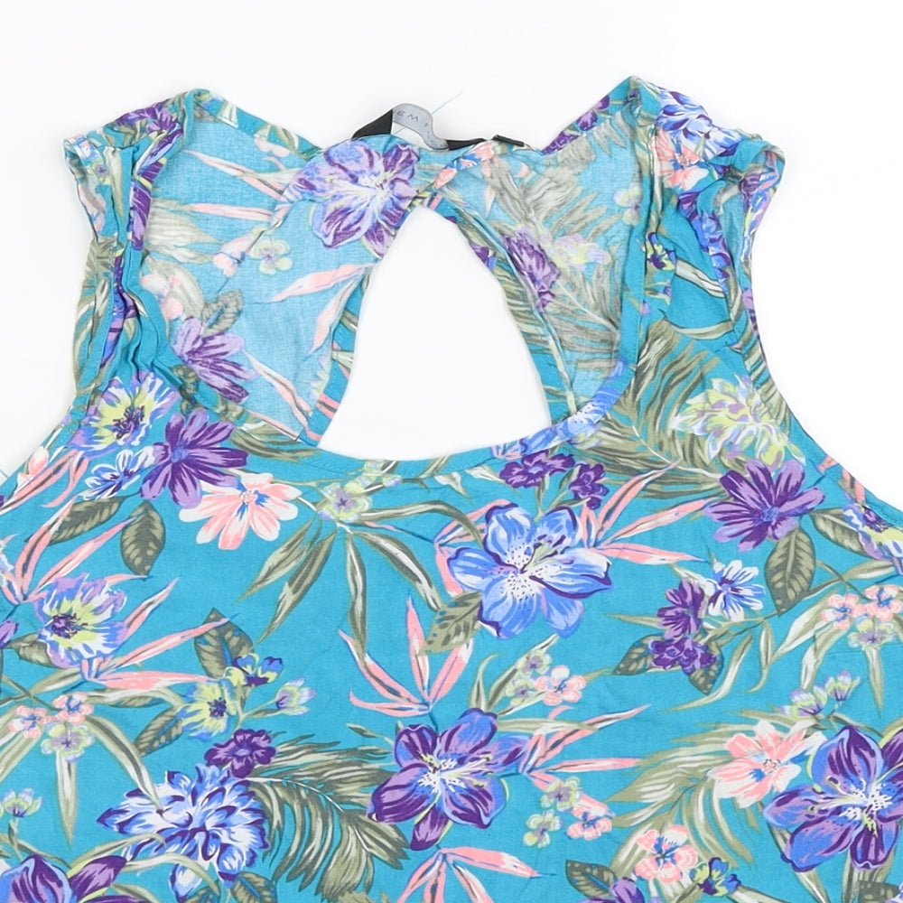 Womens UK Size 12 New Look Blue Basic Tank
