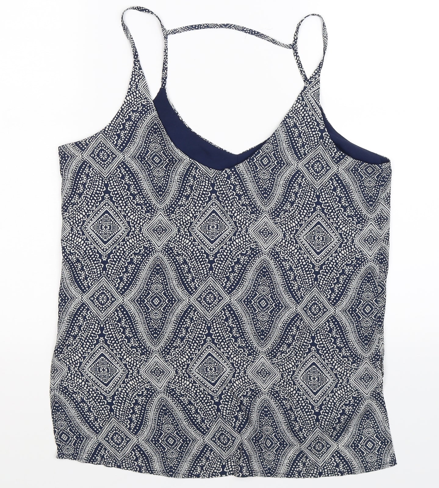 Womens UK Size 12 H&M Blue Basic Tank