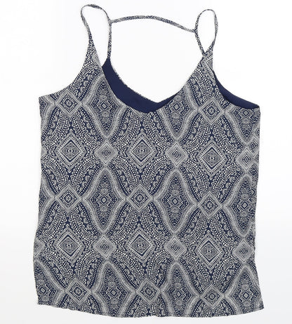 Womens UK Size 12 H&M Blue Basic Tank