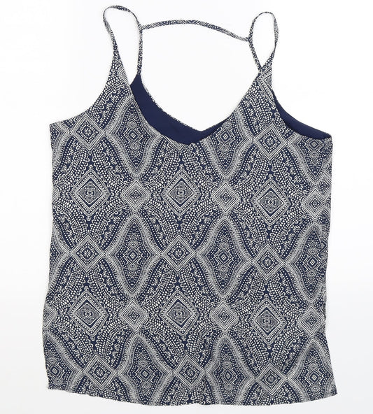 Womens UK Size 12 H&M Blue Basic Tank