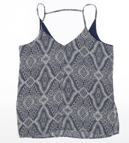 Womens UK Size 12 H&M Blue Basic Tank