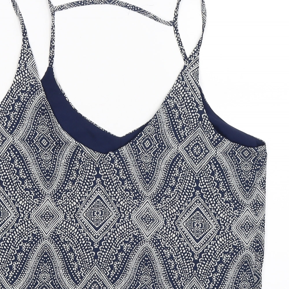 Womens UK Size 12 H&M Blue Basic Tank