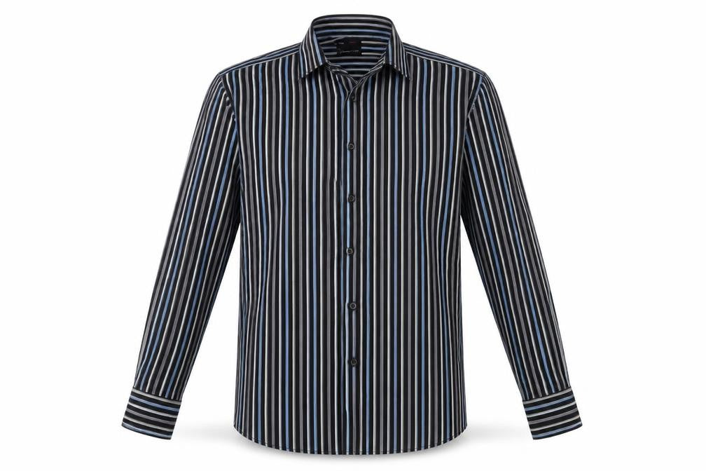 Red Herring Mens Black Striped   Button-Up Size 15.5