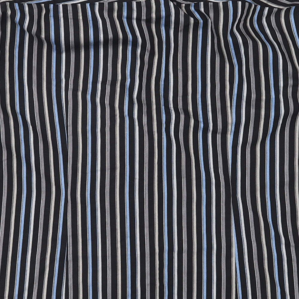 Redhering Mens Black Striped   Button-Up Size 15.5