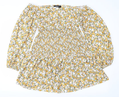 Outrageous Fortune Womens Orange Floral  Fit & Flare  Size 8