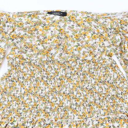 Outrageous Fortune Womens Orange Floral  Fit & Flare  Size 8